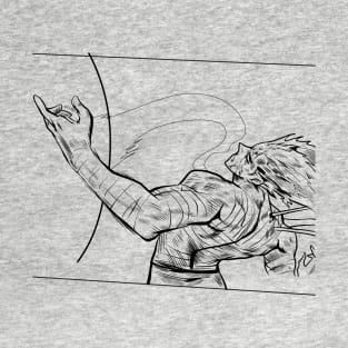 Dope muscle man manga silihouette illustration T-Shirt